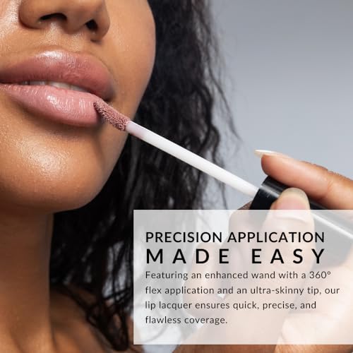 Flori Roberts Luscious Lip Lacquer, Vibrant Lip Gloss Makeup for Women of Color or Deeper Skin Tones, Non-Sticky, Long Wear High Shine Finish