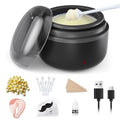 Nose Wax Kit Men, Ear Hair Removal For Men, Ear Hair Waxing Kit with 100 g Wax, 40 Nose Sticks, 20 Times Use, Usb Rapid Heating, Constant Temperature, Painless, Black