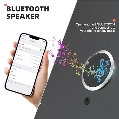 MINISO Vanity Mirror with Lights and Bluetooth Speaker- 10.6" x 13.8" Hollywood Makeup Mirror with 3 Color Lights, Smart Touch Control, Rounded Rectangle White Frame
