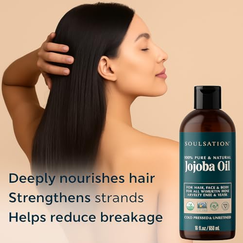 Organic Jojoba Oil for Skin, Hair & Face (8oz) | 100% Pure, Natural Cold Pressed - Hydrating Carrier Oil Hexane Free