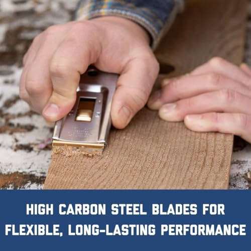 Single Edge Aluminum Backed Razor Utility Blades - 10-Pack - .009 In Made of High Carbon Steel for Extra Durability and Long Life - APBL-7037