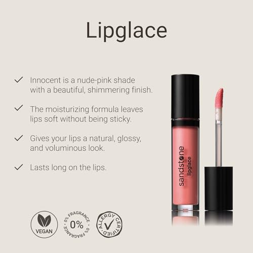Sandstone Scandinavia Lip Gloss ? Hypoallergenic, Non-Sticky & Hydrating ? Fragrance-Free, Vegan ? For Sensitive Lips ? Innocent