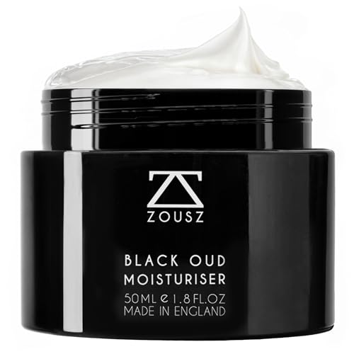 ZOUSZ Black Oud Mens Face Moisturizer ? Hydrating & Soothing Mens Face Lotion with Aloe Vera & Hyaluronic Acid ? Plumping Daily Facial Cream Skin Care for Men ? 50ml