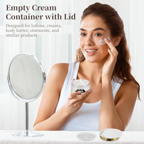 30 PCS 8 oz Plastic Lotion Containers with Lids, Refillable Clear Cosmetic Jar with Leakproof Gasket & Inner Pull Tab, Empty Round Sample Container for Cream Lotion Body Butter Makeup Travel Storage