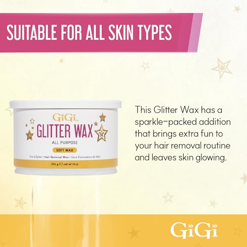 GiGi Glitter Wax ? All-Purpose Soft Wax for Hair Removal, Gentle Formula for Face & Body, Ideal for Sensitive Skin, 14 oz