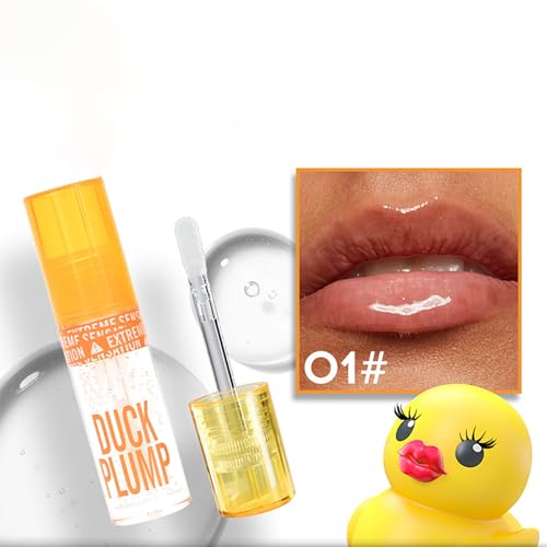 High Pigment Plumping Lip Gloss with Spicy Ginger, Vegan Lip Makeup, Hydrating Plumping Booster Moisturizing Volumizing Lip Gloss