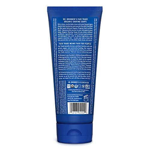 Dr. Bronner's - Organic Shaving Soap (Peppermint, 7 Ounce) - Certified Organic, Sugar and Shikakai Powder, Soothes and Moisturizes for Close Comfortable Shave, Use on Face, Underarms and Legs