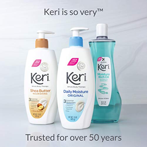 Keri Whole Body Therapy Original, Continuous Moisturization, 3 Essential Moisturizers (Vitamin E, Aloe and Sunflower Seed Oil), 20 Oz (Pack of 2)