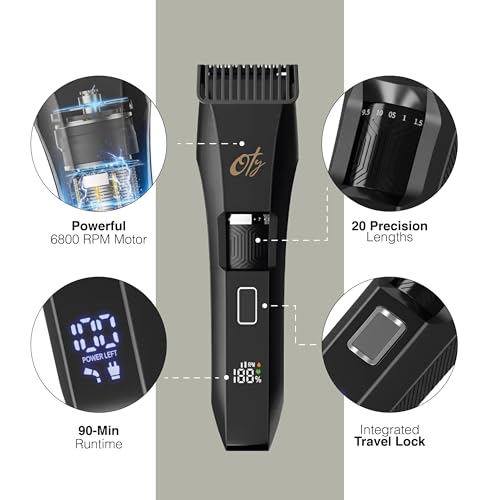 Professional Barber Kit for Men, Cordless Hair Clipper, Trimmer & Rotary Shaver Set with LED Display, USB-C Rechargeable Battery,Precision Blades,Adjustable Speeds,Low Noise,Grooming Gifts for Men