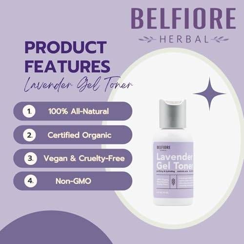 100% Natural Lavender Gel Toner | Organic | Alcohol Free with Aloe Vera | Hydrating, Soothing, Pore Minimizing, Antioxidant Skin Care | Made in The USA