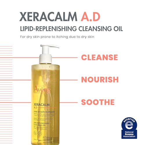 Av?ne XeraCalm A.D Lipid-Replenishing Cleansing Oil, Atopic Dermatitis, Eczema-Prone, Fragrance-Free, Pump, 13.5 oz.