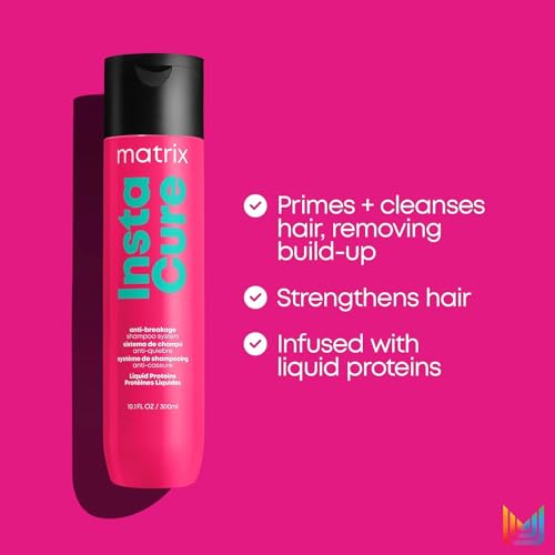 Matrix Instacure Anti-Breakage Shampoo & Conditioner Set - Repairs & Strengthens Hair, Reduces & Prevents Breakage & Frizz, For Dry, Damaged, Color Treated & Brittle Hair, Vegan