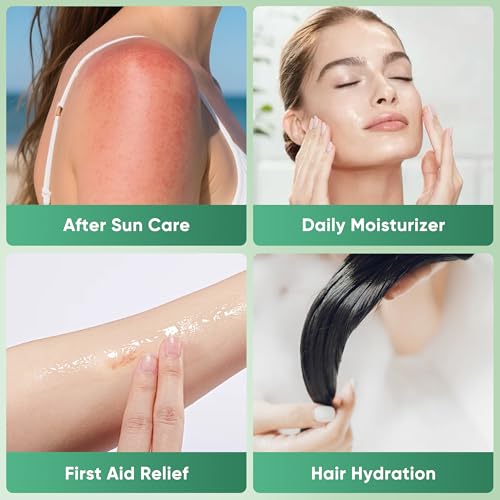 Aero Zen 98% Organic Aloe Vera Gel, Natural Moisturizing Pure Aloe for Face and Arms, Soothing & Hydrating Aloe Gel for Sunburn Relief and Deep Skin Nourishment, 4.23 oz