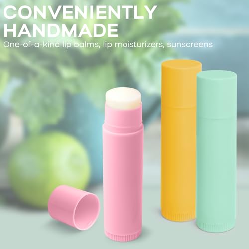 Lip Balm Tubes Kit with Tray and Scraper - 50 Pack 5.5ml (3/16 Oz) BPA-Free Chapstick Containers, Leak-Free Empty Lipstick Tubes for DIY Lip Balm Filling Making Kits (Clear, 50-Pack)