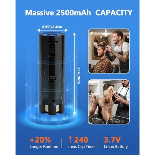 Upgraded 2500mAh Replacement Lithium-ion Battery for FXBB24,Compatible with BaBylissPRO all FXONE tools,w/LED Indicator & Quick Release Button,Long-Lasting Power for Cordless Clippers (2 Packs)