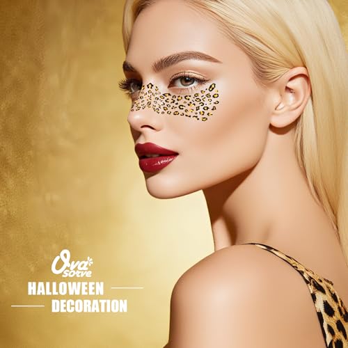 Cheetah Freckles Face Tattoo - Wild Spot & Savage Glamour Temporary Tattoos | Waterproof Leopard Print Fake Freckles for Music Festival, Halloween Costume, Party Makeup (8 Sheets)