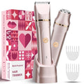Bikini Trimmer for Women 2-in-1 Womens Electric Razor | Dual Ceramic Blades Electric Shaver for Sensitive Skin, Rechargeable, Waterproof IPX7 Pubic Hair Trimmer for Shower & Travel | Gift for Her