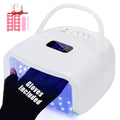 UV LED Nail Lamp,60W Professional Rechargeable UV LED Nail Dryer for Gel Nail Polish Dryer Fast Curing Lamp, 4 Timer Settings Gel Nail Lights for Auto Sensor Nail Machine (White)