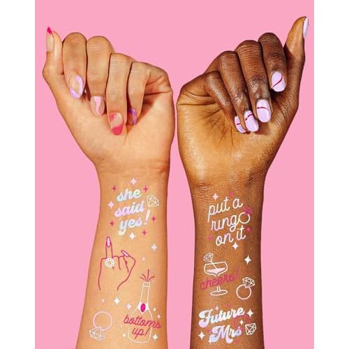 xo, Fetti Bride's Ring Finger Tattoos - Foil Styles | Bachelorette Party Decoration, Bridesmaid Favor, Bride to Be Gift + Bridal Shower Supplies