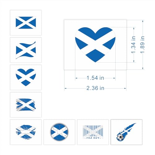 Meme Series Womaha 40 Pcs Individual Scotland Flag Temporary Tattoos for Kids Football Temporary Face Tattoos¡¦