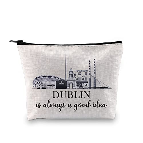 GJTIM Dublin Holiday Vacation Trip Surprise Gift UK Travel Gift Ireland Vacation Gift Dublin Ireland Travel Souvenir Gift Travel Makeup Bag For Irish Lovers (Good Idea Dublin Bag)