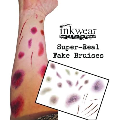 Realistic Fake Bruise & Scratch Tattoos ? Professional-Quality Temporary Injury FX | Used in Film, TV & Theatre | 2 A5 Sheets