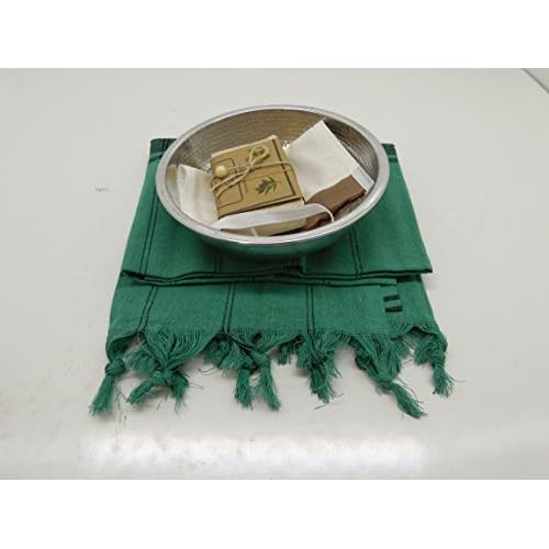 IGD Turkish Bath and Hamam Set Peshtamal Pestamal (Green)