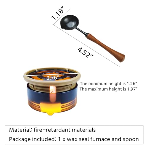 WAYUTO Adjustable Wax Seal Kit Wax Seal Furnace and Spoon Wax Seal Warmer and Spoon Kit Wax Seal Spoon Holder Wax Seal Tools for Sealing Projects
