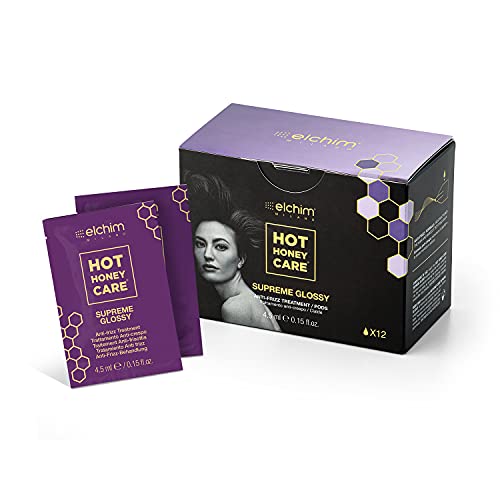 Elchim Hot Honey Care: Anti Frizz and Hair Gloss System for Dry/Damaged Hair, Hair Serum and Blow Dry Starter Kit, Hair Dryer Concentrator Compatible with Elchim Compact Hair Dryers