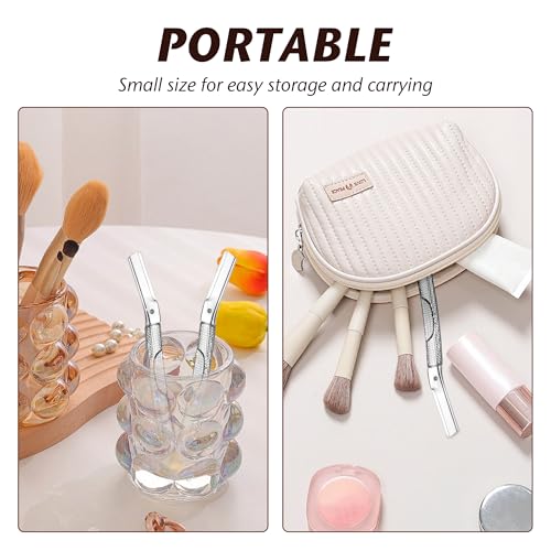 Dermaplaning Tool for Face, Eyebrow Razor, Eyebrow Shaping, Eyebrow Hair Trimmer and Shaver with Protective Cover, Facial Hair Remover for Women, Hair Removal and Exfoliation (Silver)