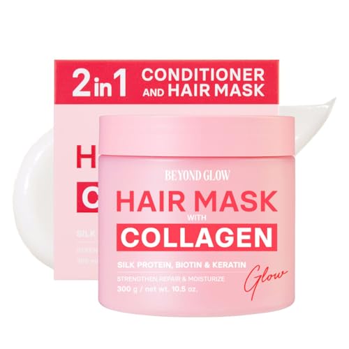 AVON Beyond Glow Collagen Hair Mask ? Deep Nourishing & Strengthening Treatment for Soft, Smooth, Healthy-Looking Hair ? Suitable for Most Hair Types