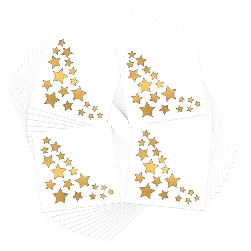 Metallic Gold Star Temporary Tattoos/Foil Body Art/Select your Pack Size/Skin Safe/Removable (48-Pack)