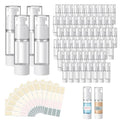 60 Pcs Clear Airless Pump Bottles 1oz/30ml Refillable Cosmetic Travel Size Dispenser Vacuum Plastic Travel Bottles Empty Lotion Pump Dispenser Liquid Toiletry Container with Labels