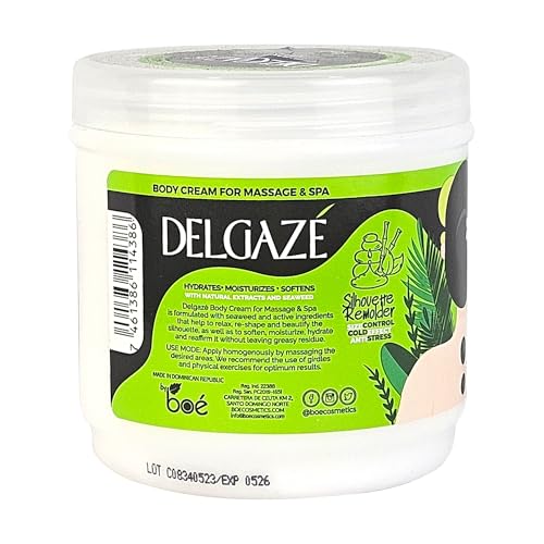 Delgaz? Thermoactive Massage Cream & Spa with Seaweed & Natural Extracts ? Anti-Stress, Hydrating & Firming Massage Cream for Spa & Home Use ? 16 oz