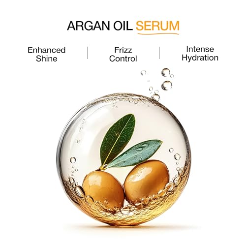 GK HAIR Oil- Argan Oil Hair Serum For Frizzy And Damaged Hair- Perfect For Keratin,Frizzy, Curly, Dry & Damaged ends-Adds Shine and Smooths,Paraben,Phthalate and Sulfate Free (3.4 oz)