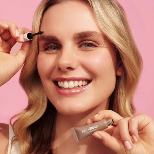 MCoBeauty - Brow Boss Glue & Set - Light Medium Semi-Tinted Brow Gel for Natural Tint, Long-Lasting Hold and Effortless Brow Styling - Vegan, Cruelty Free Cosmetics - Eyebrow Makeup, Stocking Stuffers