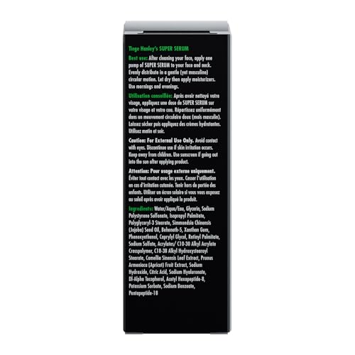 Tiege Hanley Anti Aging Face Serum for Men, Super Serum with Peptides, Retinyl Palmitate, and Sodium Hyaluronate to Firm Skin and Reduce Fine Lines, Men¡¯s Skin Care, 0.5 Fl Oz
