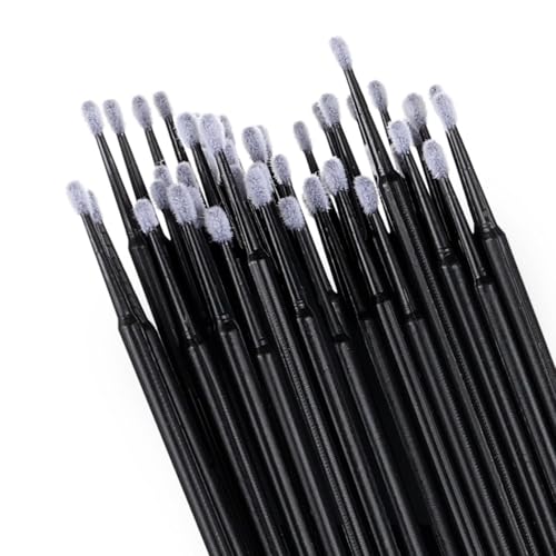 800 Pieces Microswabs for Eyelash Extensions, 10CM Lash Cotton Swabs, Microfiber Wands Brush for Lash Removal, Clean Mascara (Simple Packaging)-(Black)