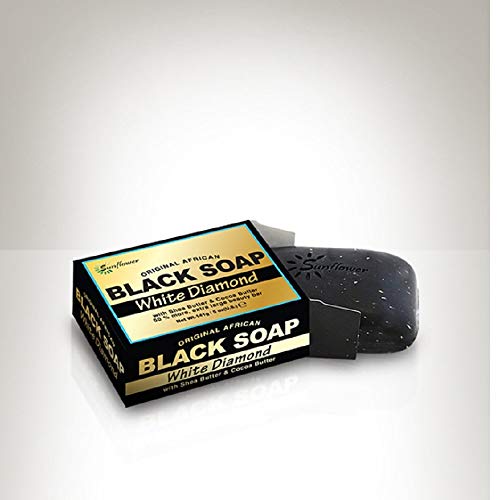 Sunflower Black Soap, White Diamond, 5 Ounce