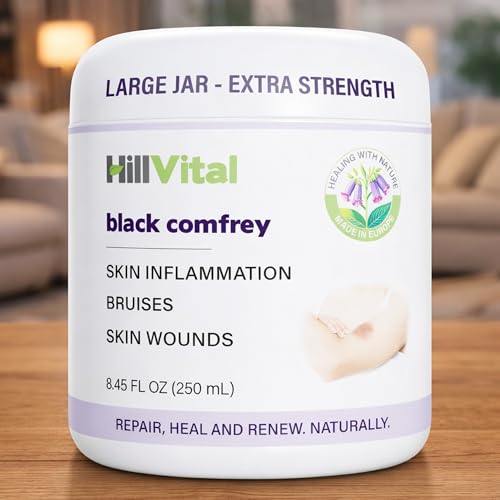 HillVital Comfrey Balm for Everyday Bruise Care ? 8.45 fl oz (250 ml) Large Jar ? Herbal Premium Topical Balm with Comfrey Root Extract for Active Lifestyle & Post-Activity Care