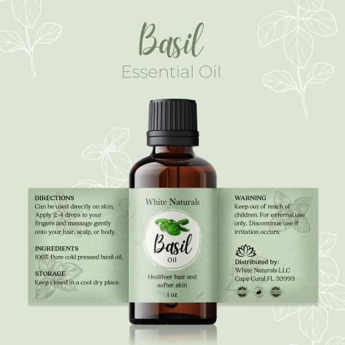 Basil Essential Oil,100% Pure & Natura, Therapeutic Grade Basil Oil for Aromatherapy, Great for Skin, Massage, Diffuser Candle & Soap Making, Plant Therapy 1 oz Bottle with Dropper