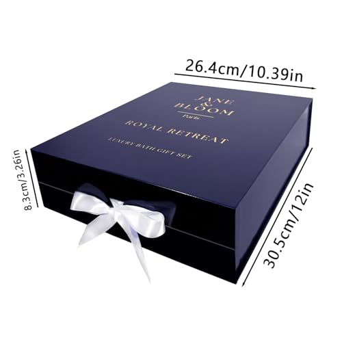 Royal Retreat Luxury Spa Gift Box, Cedar and Neroli Bath and Body Gift Set for Women, Relaxing Home Spa Kit with Bath Salt, Body Scrub, Body Oil, Hand Cream, Eye Mask and More