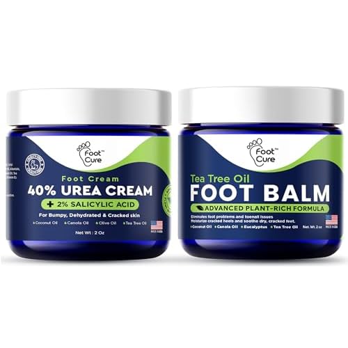 Tea Tree Oil Foot Balm/Moisturizer For Dry Cracked Feet - Instantly Hydrates & Soothes Irritated Skin & Athletes Foot & Tea Tree Oil Foot Cream Heel & Callus Removal, Toenail Treatment