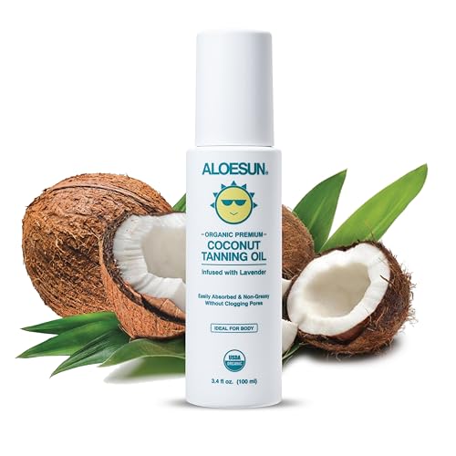 ALOESUN Organic Tanning Travel Size Bundle - Including Organic Coconut Tanning Oil, Ocean Spray, Organic AFTERSUN Spray, and Beach Bag