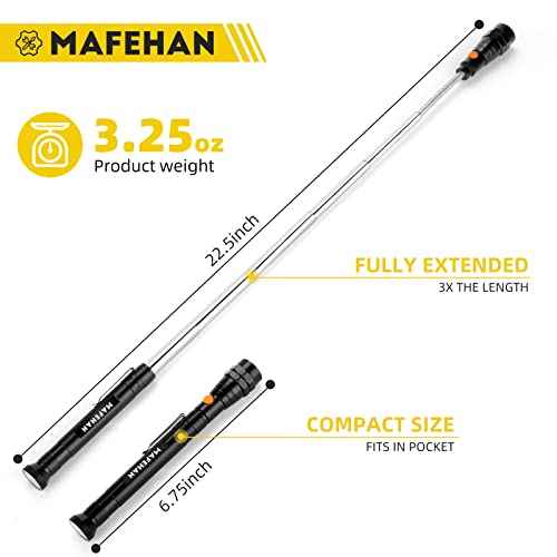 LED Magnetic Pickup Tool for Men ? Cool Gadgets with Telescoping Neck, Unique Gifts for Dad, Husband, Grandpa, Boyfriend ? Birthday, Christmas, Stocking Stuffers, White Elephant Gifts