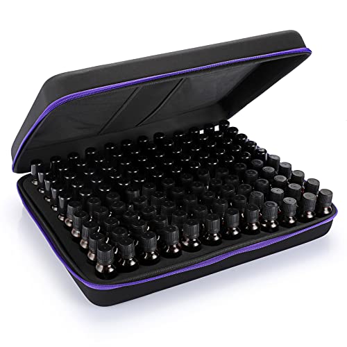 Hipiwe 120 Bottle EVA Essential Oil Storage Carrying Case Hard Shell Exterior Essential Oils Organizer Holder Traveling Bag with Foam Insert, Holds 5ml 10ml 15ml Essential Oils