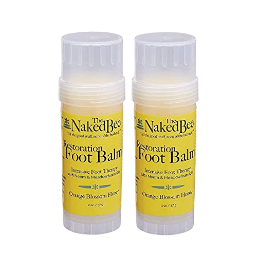 The Naked Bee Orange Blossom Honey Restoration Foot Balm, 2 Oz - 2 Pack + Pomegranate & Honey, Hand and Body Lotion, 6.7 Fl Oz