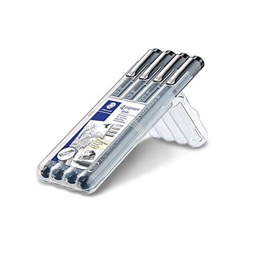 STAEDTLER Pigment Liner 4 Pieces UP, Black (308 A6 WP403)