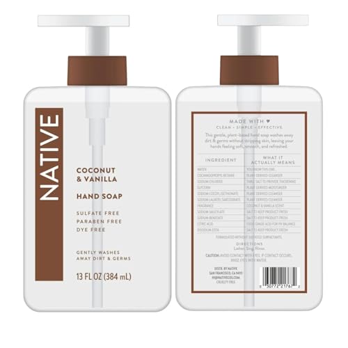 Native Hand Soap Set, Cherry & Vanilla Macaron and Coconut & Vanilla, Sulfate-Free, 13 Fl Oz, 2-Pack