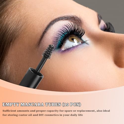 10 Pcs 3ml Empty Mascara Tube Wand Mini Eyelash Cream Container Bottle Eyelash Growth packing Tube container for Home and Travel
